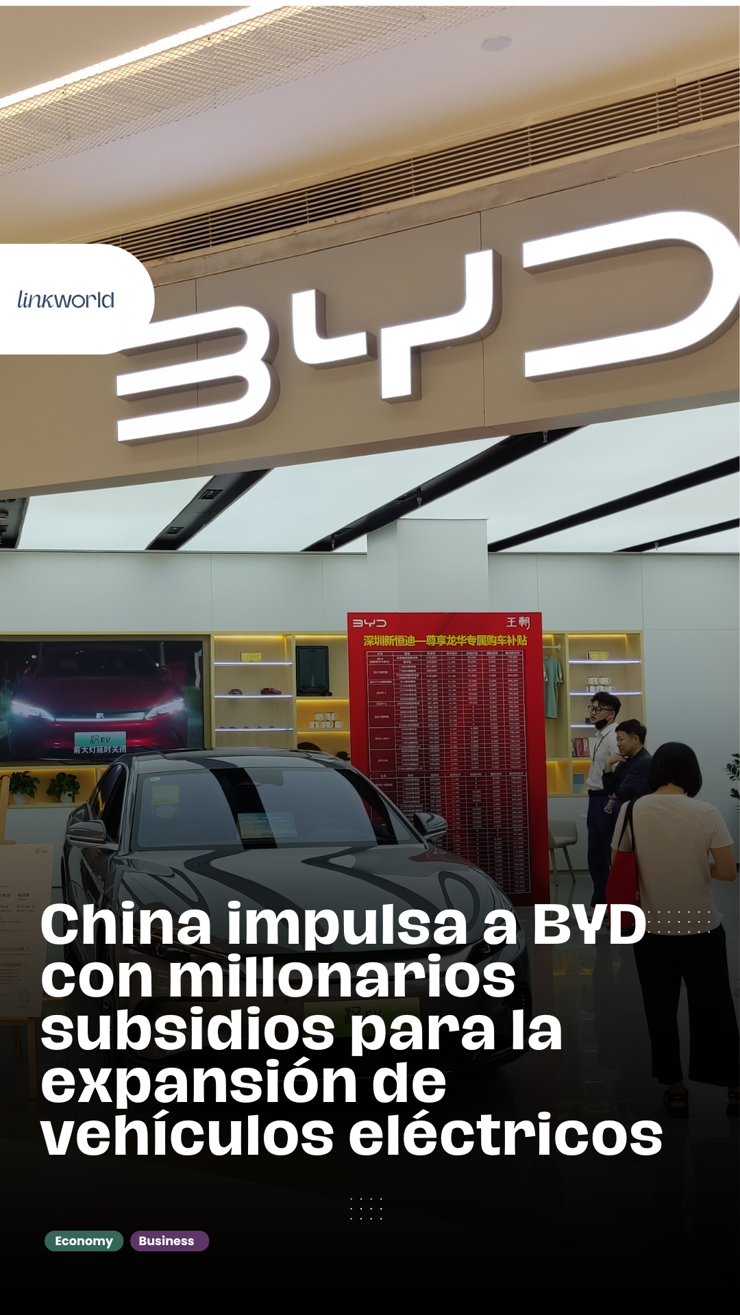 China impulsa a BYD con millonarios subsidios para la expansión de vehículos eléctricos